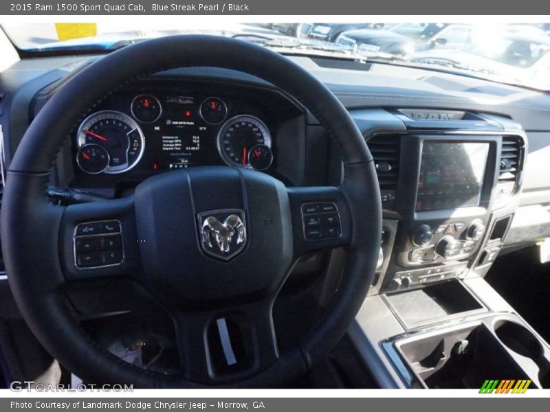 Blue Streak Pearl / Black 2015 Ram 1500 Sport Quad Cab