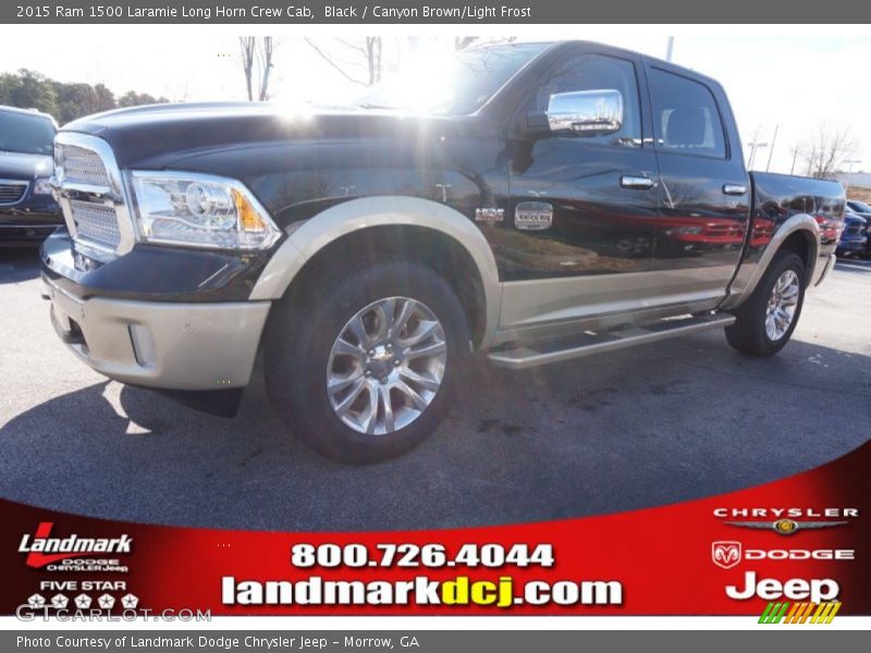 Black / Canyon Brown/Light Frost 2015 Ram 1500 Laramie Long Horn Crew Cab