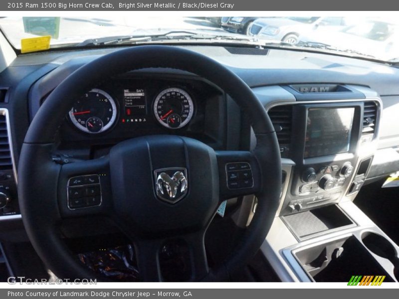 Bright Silver Metallic / Black/Diesel Gray 2015 Ram 1500 Big Horn Crew Cab