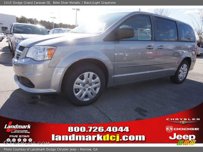 Billet Silver Metallic / Black/Light Graystone 2015 Dodge Grand Caravan SE