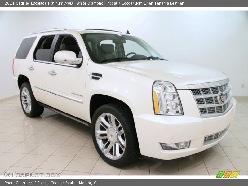 White Diamond Tricoat / Cocoa/Light Linen Tehama Leather 2011 Cadillac Escalade Platinum AWD