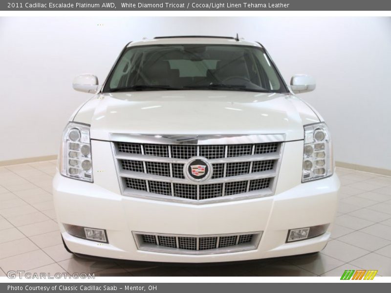 White Diamond Tricoat / Cocoa/Light Linen Tehama Leather 2011 Cadillac Escalade Platinum AWD