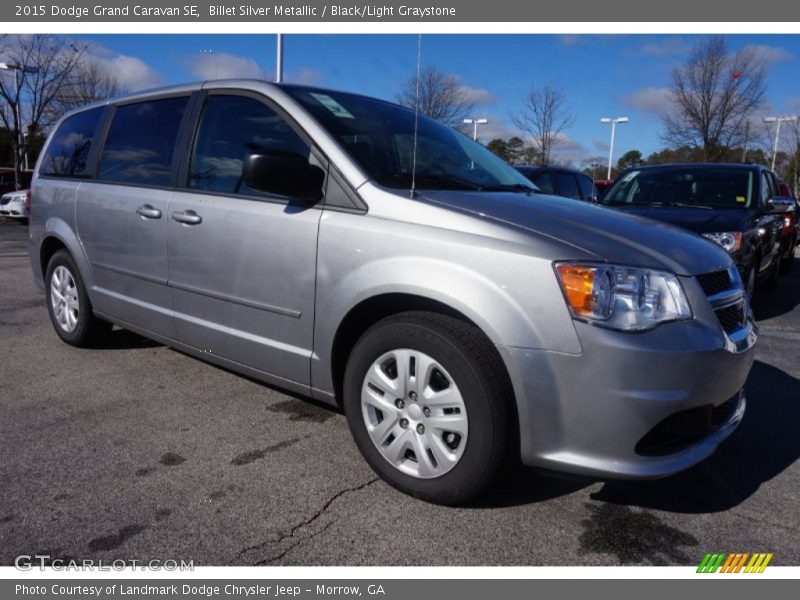 Billet Silver Metallic / Black/Light Graystone 2015 Dodge Grand Caravan SE