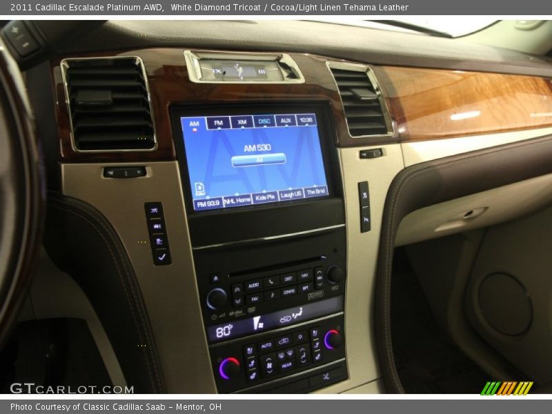 White Diamond Tricoat / Cocoa/Light Linen Tehama Leather 2011 Cadillac Escalade Platinum AWD