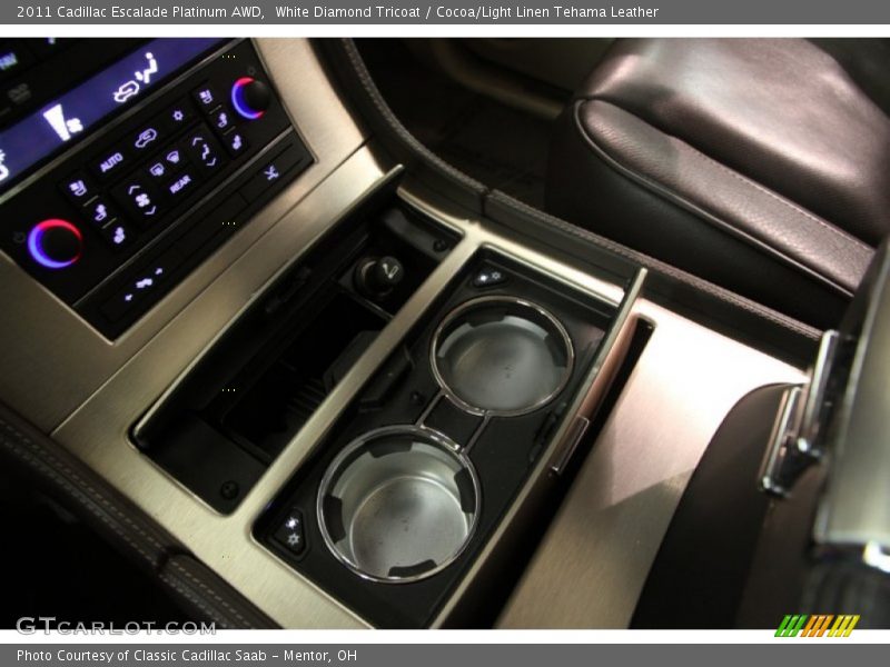 White Diamond Tricoat / Cocoa/Light Linen Tehama Leather 2011 Cadillac Escalade Platinum AWD