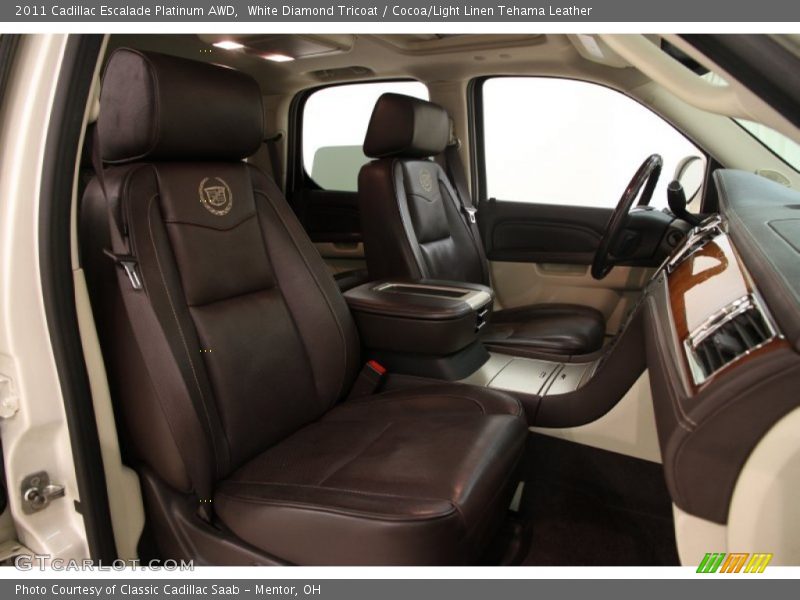 White Diamond Tricoat / Cocoa/Light Linen Tehama Leather 2011 Cadillac Escalade Platinum AWD