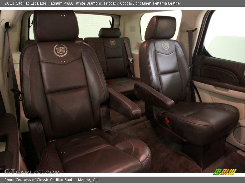 White Diamond Tricoat / Cocoa/Light Linen Tehama Leather 2011 Cadillac Escalade Platinum AWD