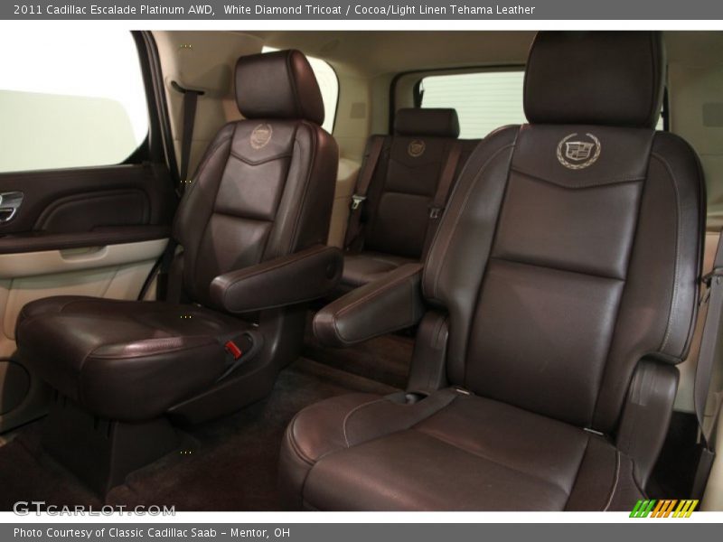 White Diamond Tricoat / Cocoa/Light Linen Tehama Leather 2011 Cadillac Escalade Platinum AWD