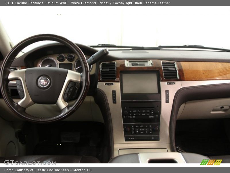 White Diamond Tricoat / Cocoa/Light Linen Tehama Leather 2011 Cadillac Escalade Platinum AWD