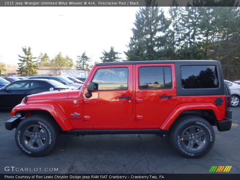 Firecracker Red / Black 2015 Jeep Wrangler Unlimited Willys Wheeler W 4x4