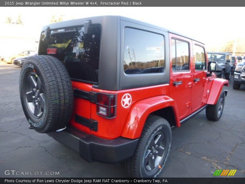 Firecracker Red / Black 2015 Jeep Wrangler Unlimited Willys Wheeler W 4x4