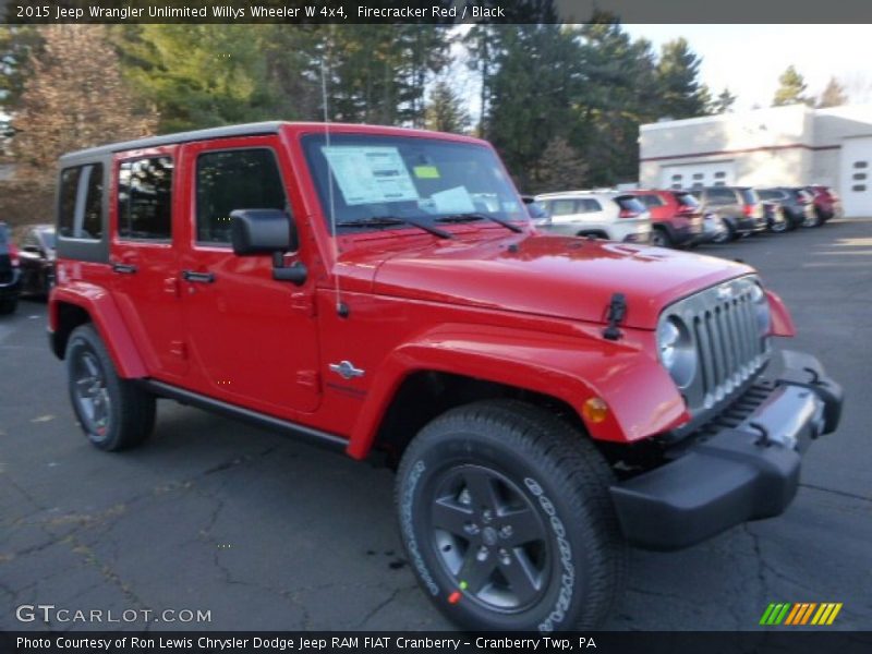 Firecracker Red / Black 2015 Jeep Wrangler Unlimited Willys Wheeler W 4x4