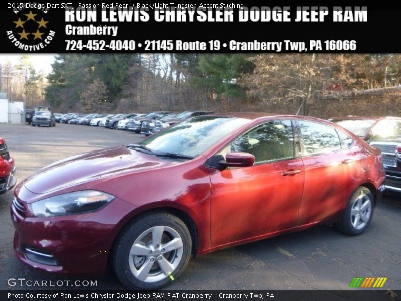 Passion Red Pearl / Black/Light Tungsten Accent Stitching 2015 Dodge Dart SXT