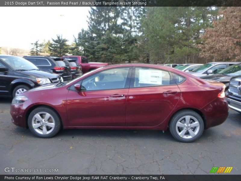 Passion Red Pearl / Black/Light Tungsten Accent Stitching 2015 Dodge Dart SXT