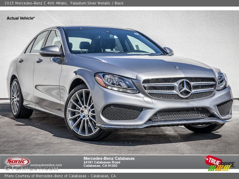 Paladium Silver Metallic / Black 2015 Mercedes-Benz C 400 4Matic