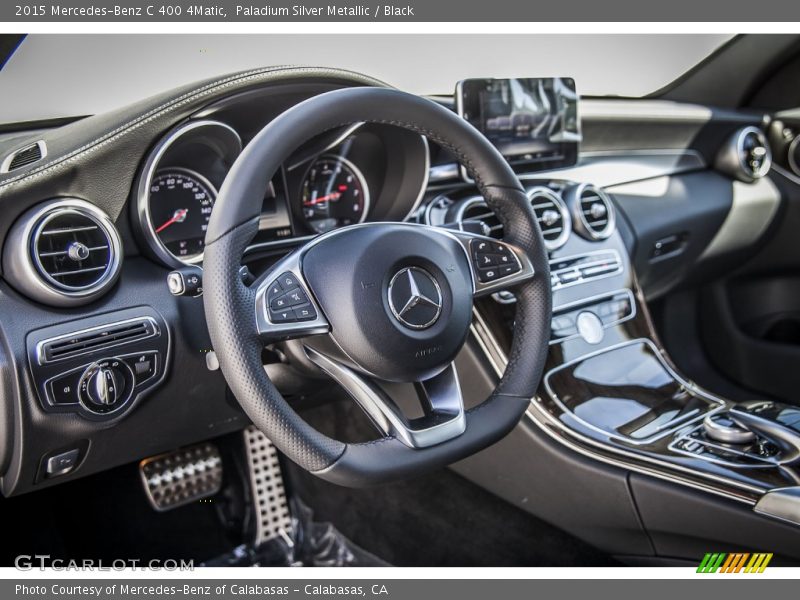 Paladium Silver Metallic / Black 2015 Mercedes-Benz C 400 4Matic