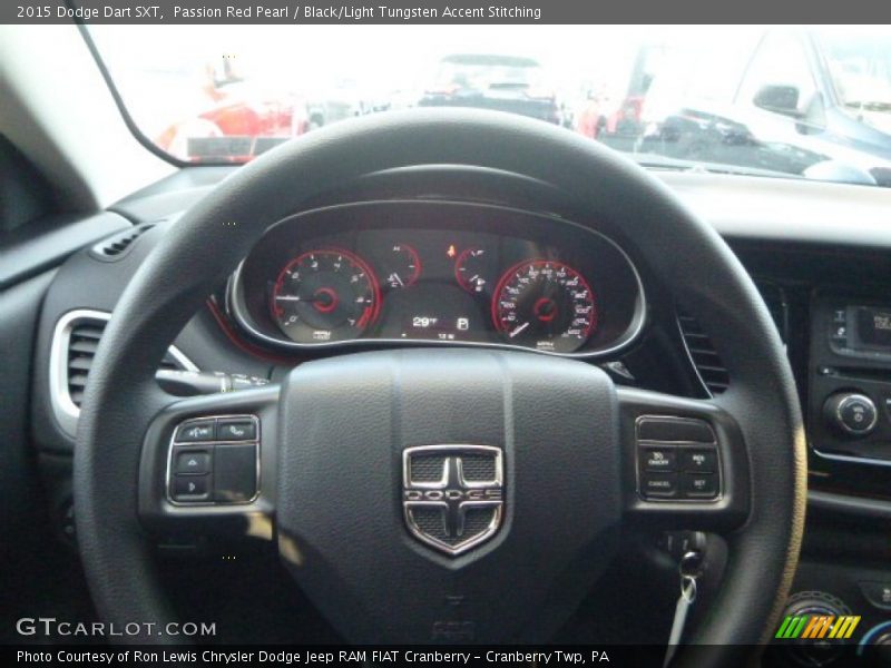 Passion Red Pearl / Black/Light Tungsten Accent Stitching 2015 Dodge Dart SXT