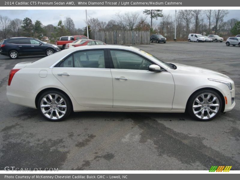 White Diamond Tricoat / Light Cashmere/Medium Cashmere 2014 Cadillac CTS Premium Sedan AWD