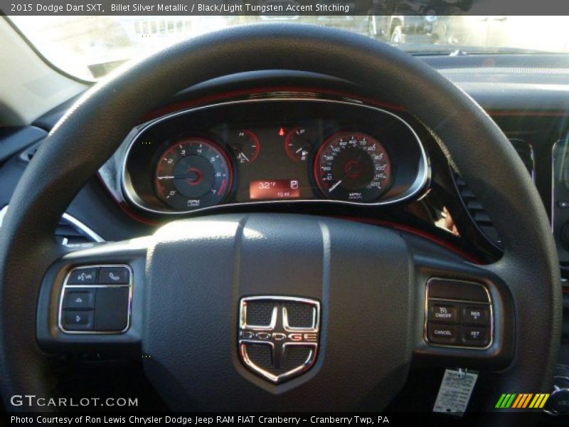 Billet Silver Metallic / Black/Light Tungsten Accent Stitching 2015 Dodge Dart SXT