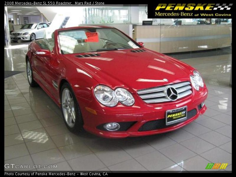 Mars Red / Stone 2008 Mercedes-Benz SL 550 Roadster