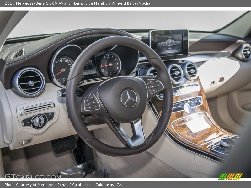Lunar Blue Metallic / Almond Beige/Mocha 2015 Mercedes-Benz C 300 4Matic