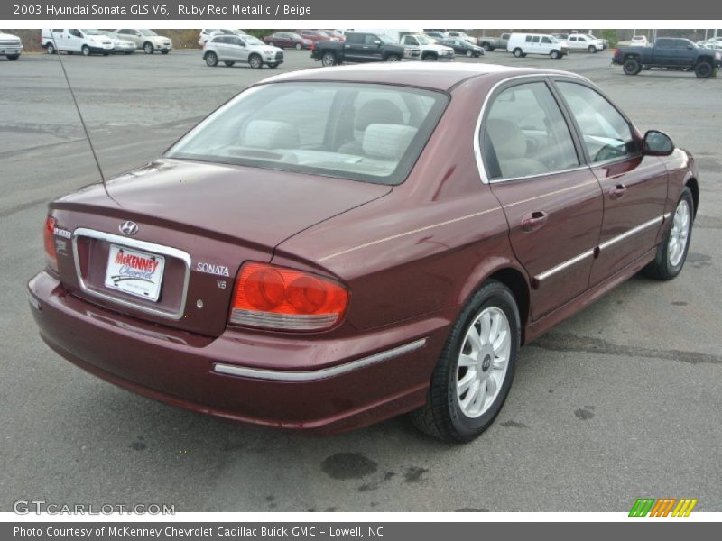 Ruby Red Metallic / Beige 2003 Hyundai Sonata GLS V6