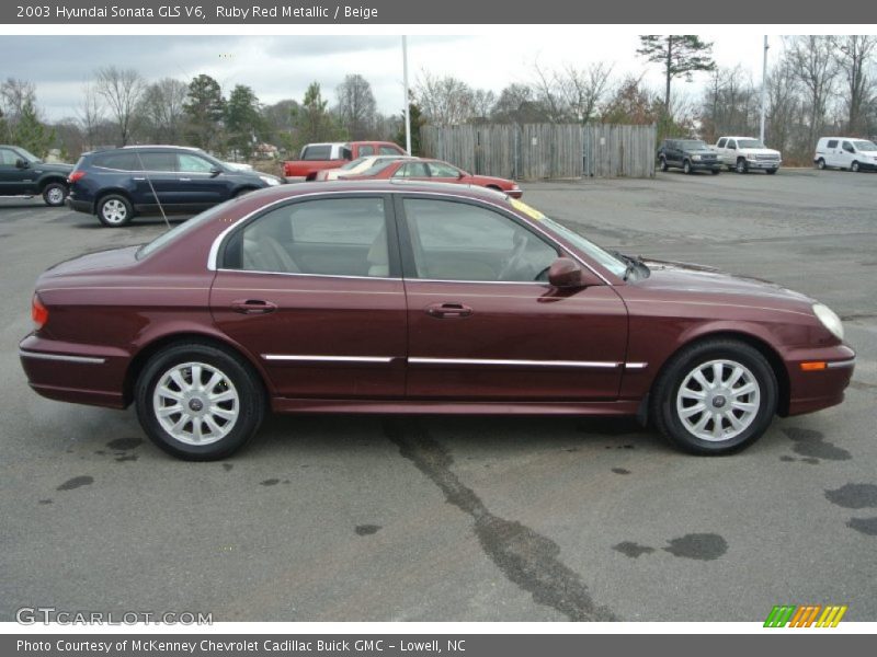 Ruby Red Metallic / Beige 2003 Hyundai Sonata GLS V6