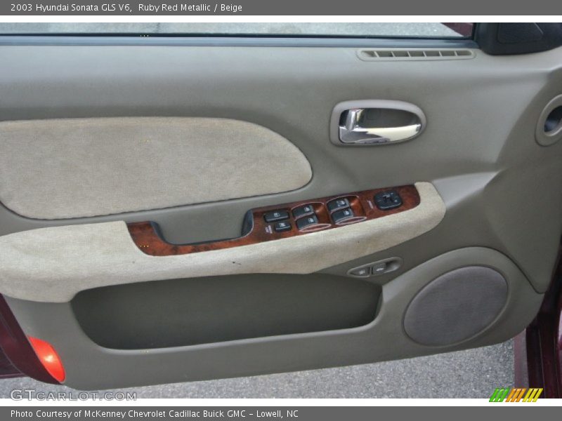 Ruby Red Metallic / Beige 2003 Hyundai Sonata GLS V6