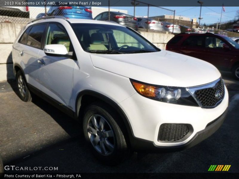 Snow White Pearl / Beige 2013 Kia Sorento LX V6 AWD