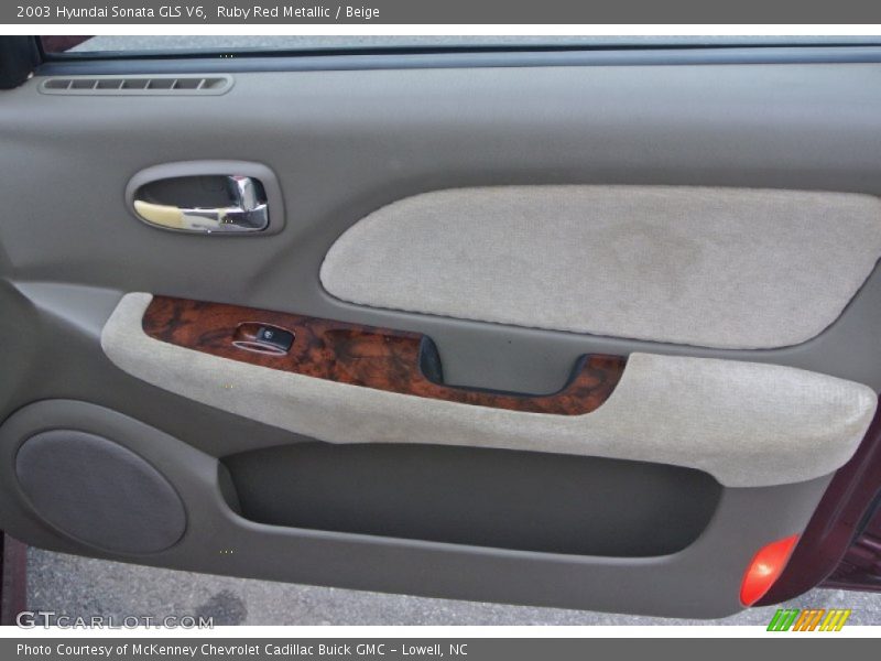 Ruby Red Metallic / Beige 2003 Hyundai Sonata GLS V6