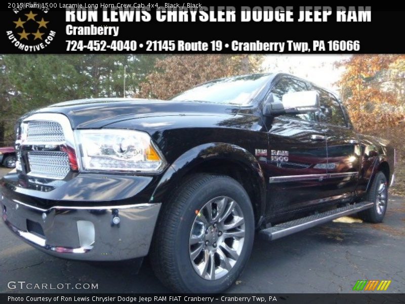 Black / Black 2015 Ram 1500 Laramie Long Horn Crew Cab 4x4