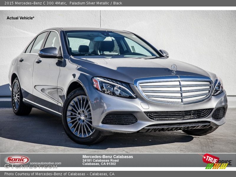 Paladium Silver Metallic / Black 2015 Mercedes-Benz C 300 4Matic