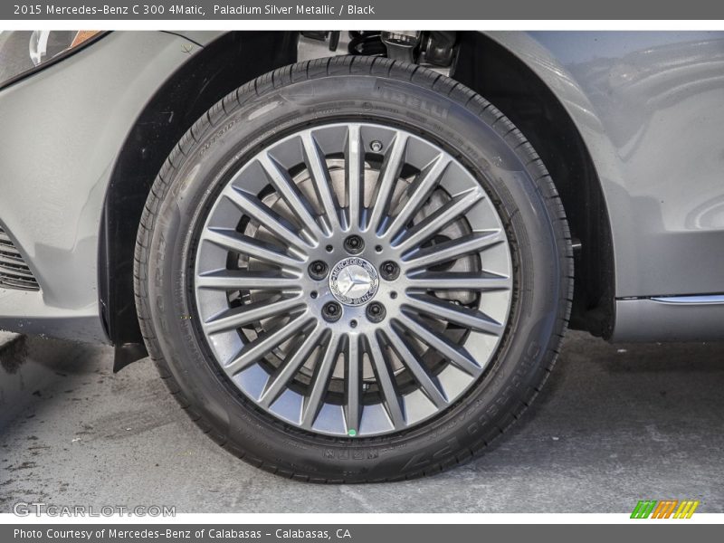 Paladium Silver Metallic / Black 2015 Mercedes-Benz C 300 4Matic