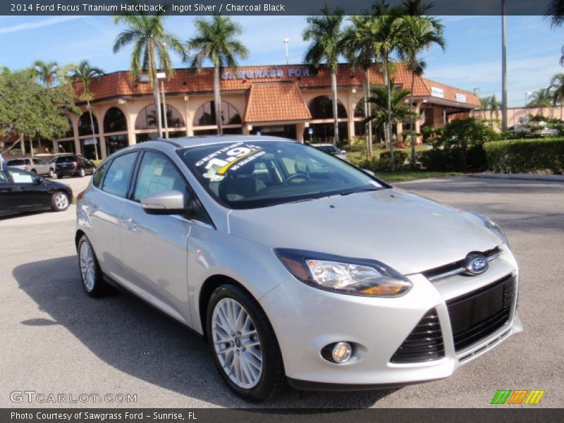 Ingot Silver / Charcoal Black 2014 Ford Focus Titanium Hatchback