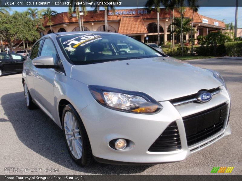 Ingot Silver / Charcoal Black 2014 Ford Focus Titanium Hatchback