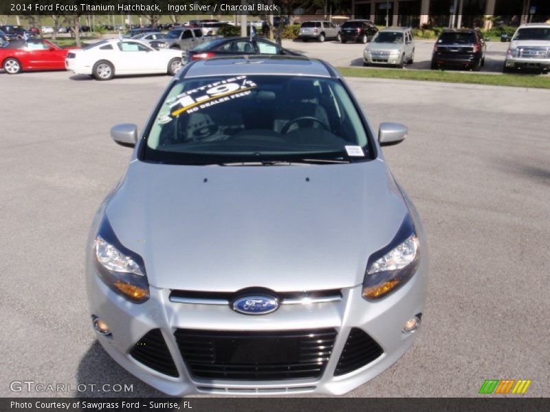 Ingot Silver / Charcoal Black 2014 Ford Focus Titanium Hatchback