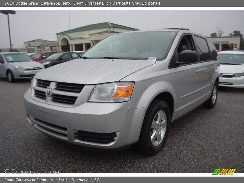 Bright Silver Metallic / Dark Slate Gray/Light Shale 2010 Dodge Grand Caravan SE Hero