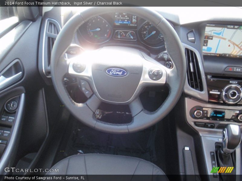 Ingot Silver / Charcoal Black 2014 Ford Focus Titanium Hatchback