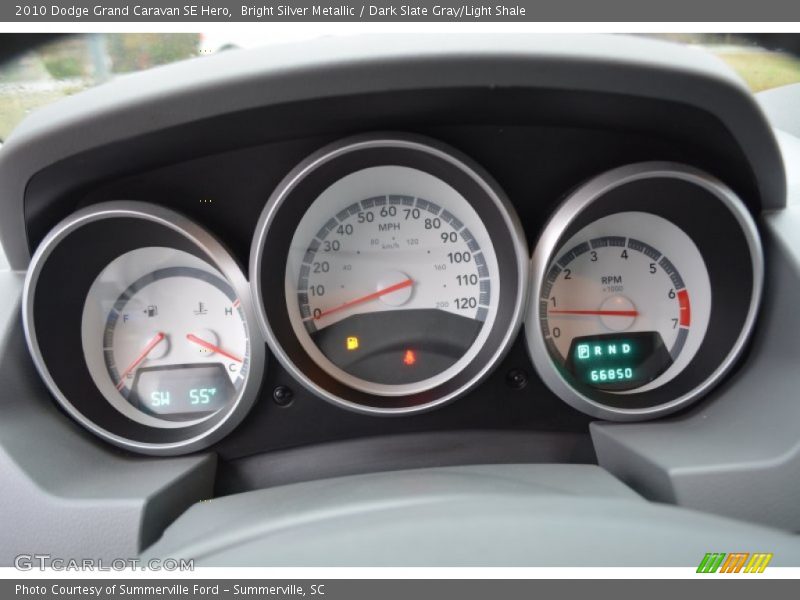 Bright Silver Metallic / Dark Slate Gray/Light Shale 2010 Dodge Grand Caravan SE Hero