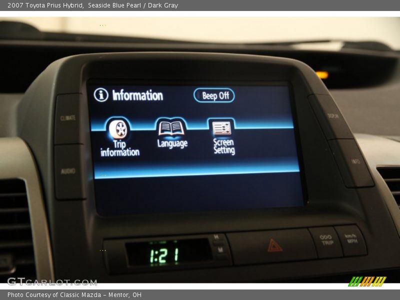 Seaside Blue Pearl / Dark Gray 2007 Toyota Prius Hybrid