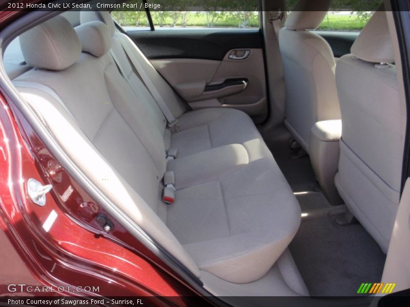 Crimson Pearl / Beige 2012 Honda Civic LX Sedan