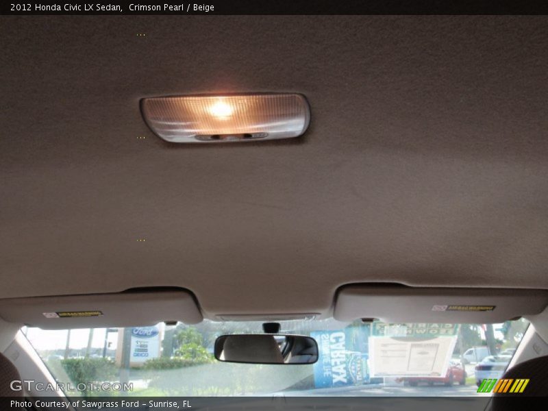 Crimson Pearl / Beige 2012 Honda Civic LX Sedan