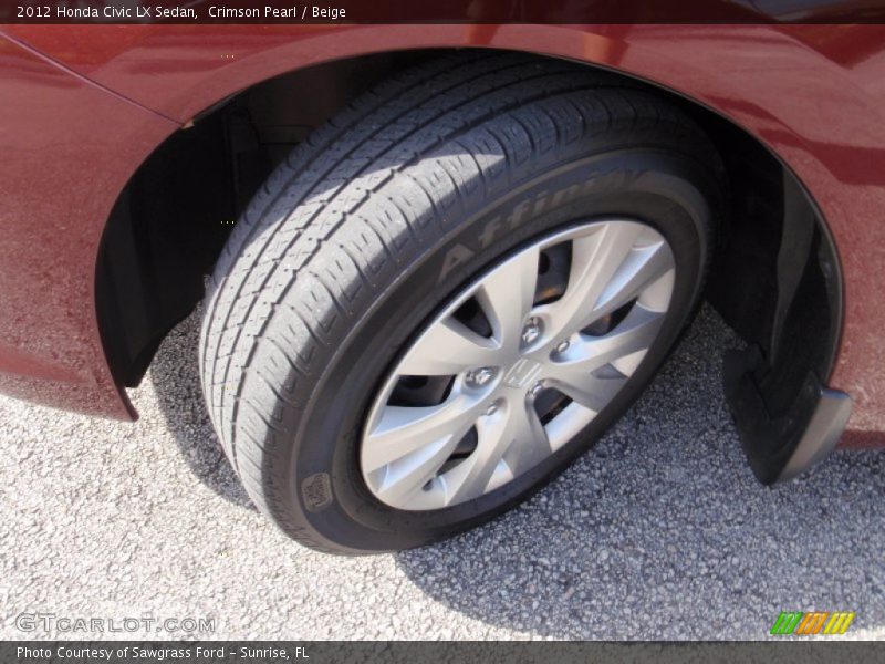 Crimson Pearl / Beige 2012 Honda Civic LX Sedan