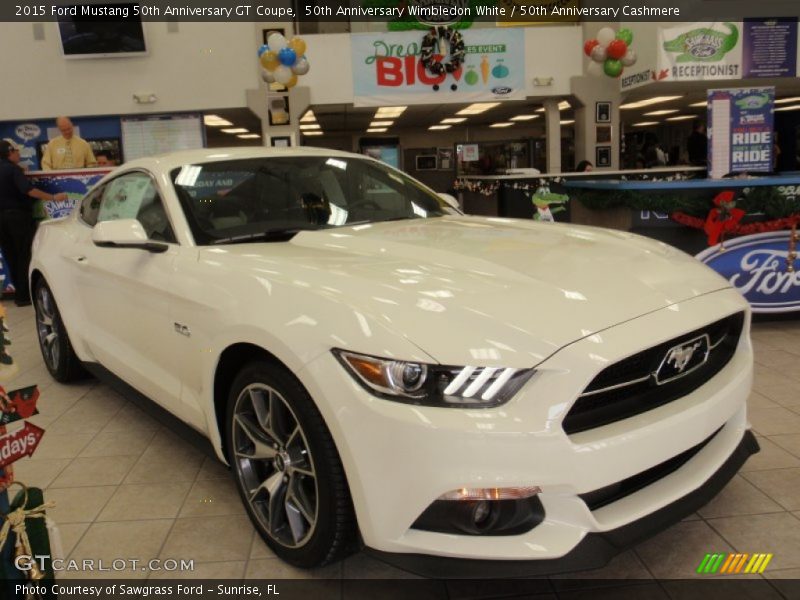 50th Anniversary Wimbledon White / 50th Anniversary Cashmere 2015 Ford Mustang 50th Anniversary GT Coupe