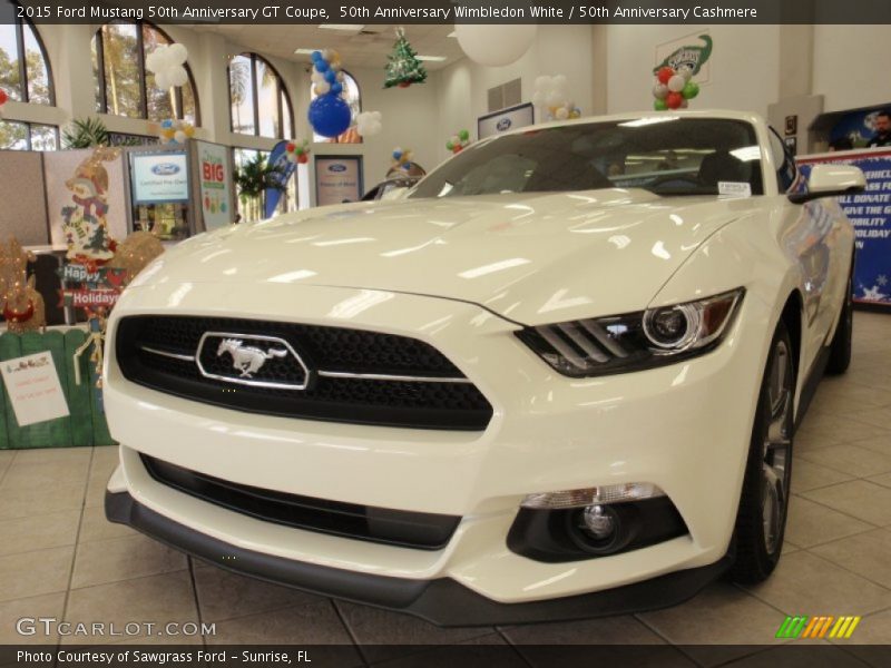 50th Anniversary Wimbledon White / 50th Anniversary Cashmere 2015 Ford Mustang 50th Anniversary GT Coupe