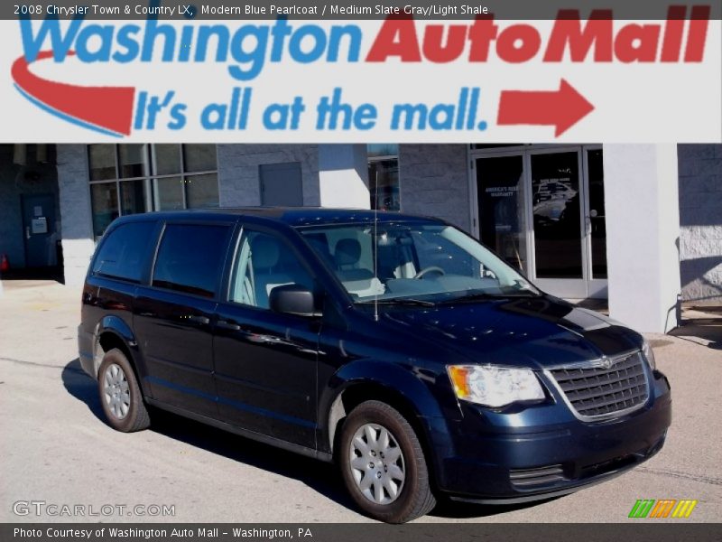 Modern Blue Pearlcoat / Medium Slate Gray/Light Shale 2008 Chrysler Town & Country LX