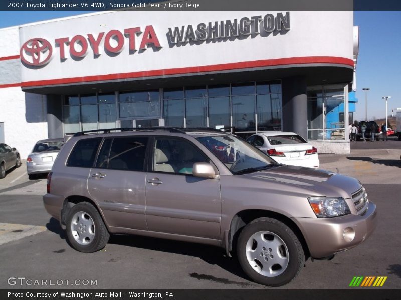 Sonora Gold Pearl / Ivory Beige 2007 Toyota Highlander V6 4WD