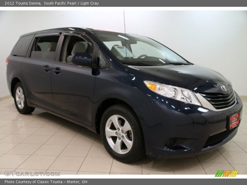 South Pacific Pearl / Light Gray 2012 Toyota Sienna