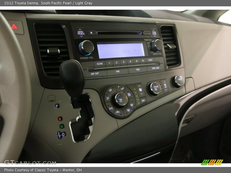 South Pacific Pearl / Light Gray 2012 Toyota Sienna