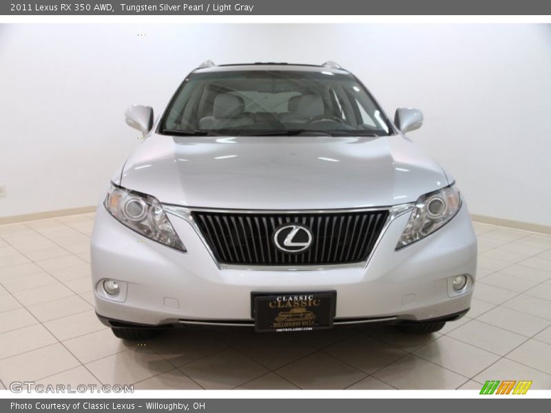 Tungsten Silver Pearl / Light Gray 2011 Lexus RX 350 AWD